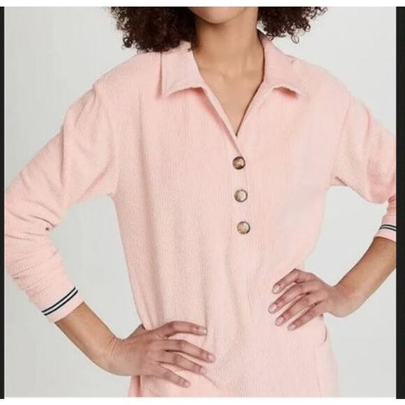 Roller Rabbit Pants - Roller Rabbit Peach Terry Romper Cover Up or Pajamas Womens Size S